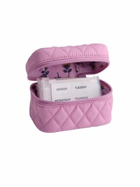 Vera Bradley Supplemental Pill Case In Smoky Grape Cotton NWT